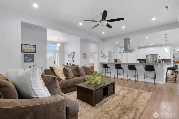 Open-concept living with space to relax and entertain