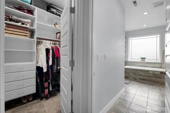 Two walk-in closets provide exceptional storage.