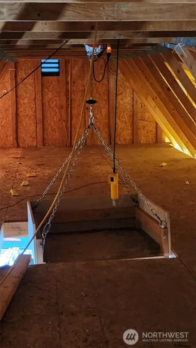 The attic cargo elevator really does come in handy for easy loading and unloading.