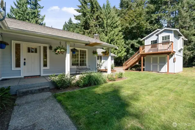 Close up of the charming covered front porch.