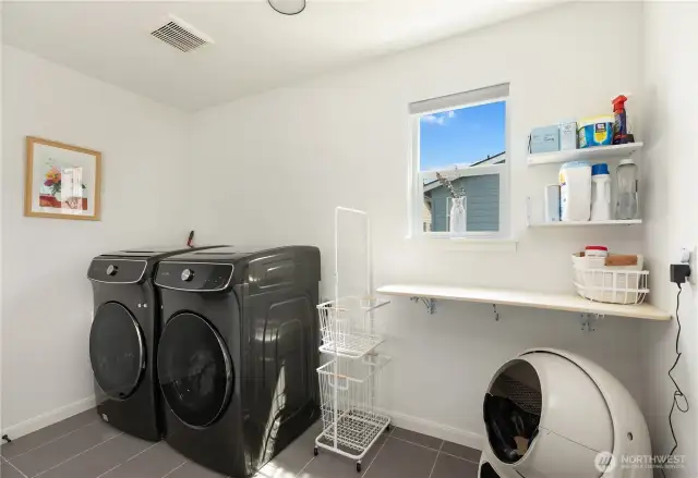 Laundry is upstairs on the south side of the house,