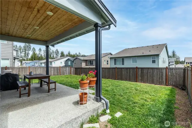 Backyard porch.