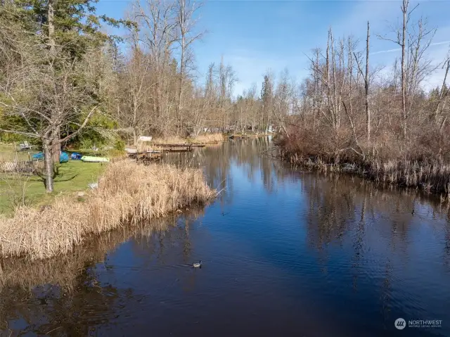 Follow this quiet creek up to the lake for more wide open water play.