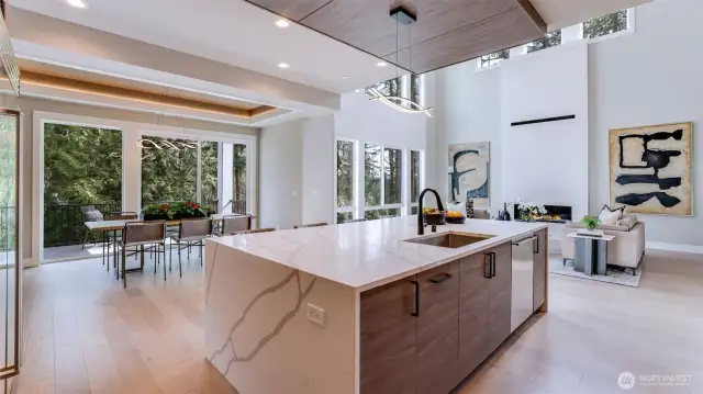 Effortless flow from the kitchen to the dining room to the Great Room!