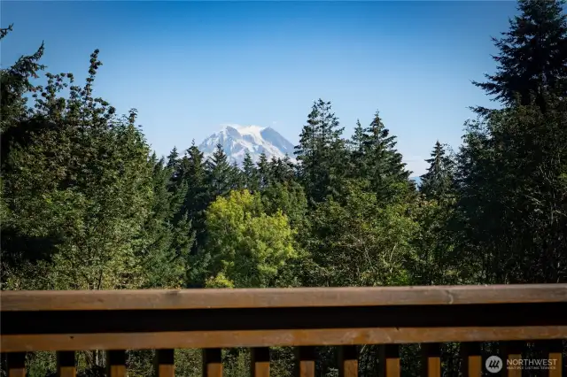 View of Mt Rainier from the deck.