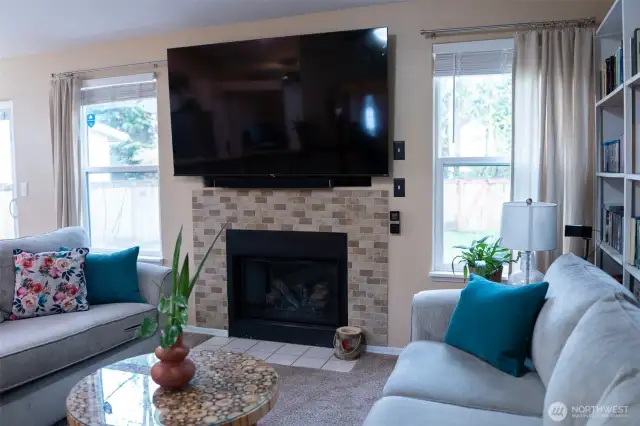 Gas fireplace makes family time warm and cozy