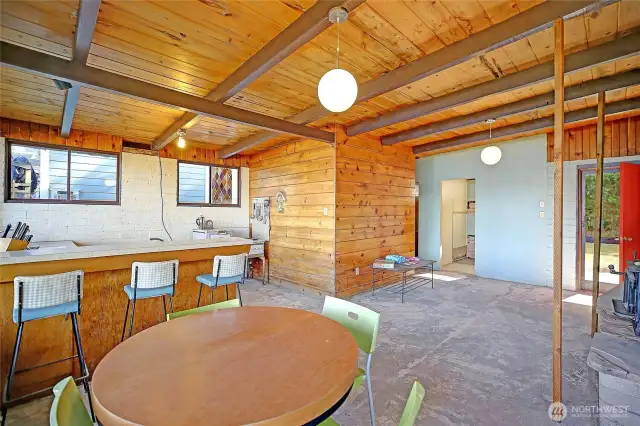 Great Room w/ Vaulted Open-Beam Ceilings~
