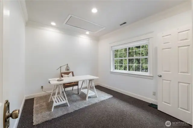 Upstairs extra finished room with walk in closet