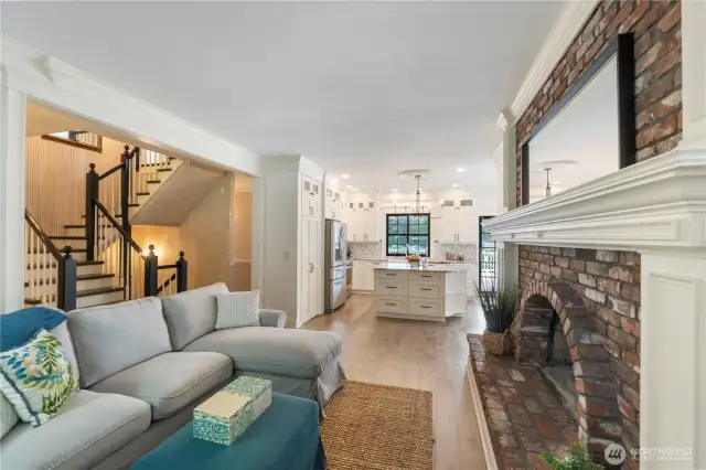Family room open to updated kitchen
