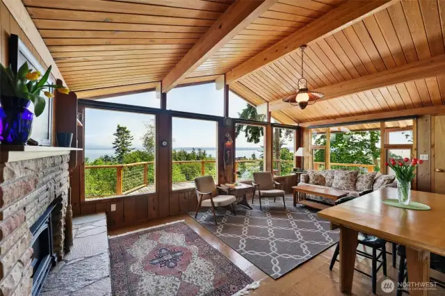 Floor to ceiling windows let in the natural light and the views.