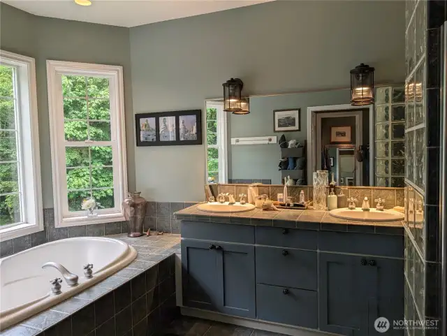 Dual sinks in the 5 pc primary bath. #10920 Chaucer St SE, Olympia, WA 98501