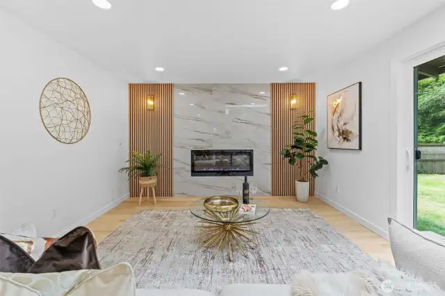 Stunning Living room area w/ new electric fireplace
