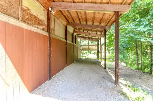 Covered RV Parking with all utility hookups!