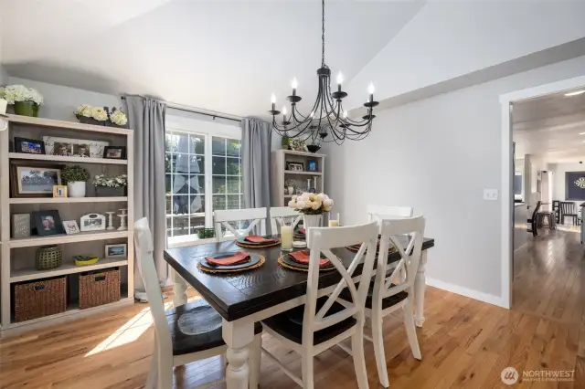There is a formal dining room off the living room.