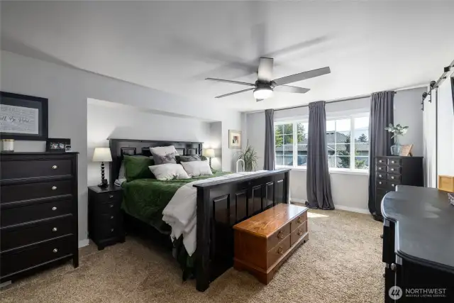 The primary ensuite is spacious with room for lots of furniture.