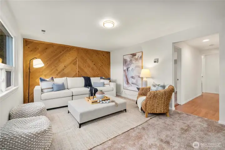 Home is heated and cooled with efficient heat pump for year round comfort and efficiency.