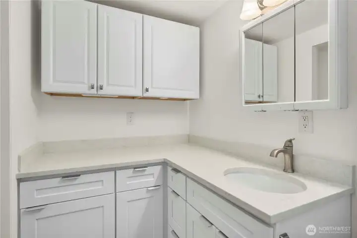 Tons of storag and counter space in the primary bedroom.