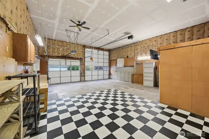 Shop features one 8 ft door and one 14 foot door.