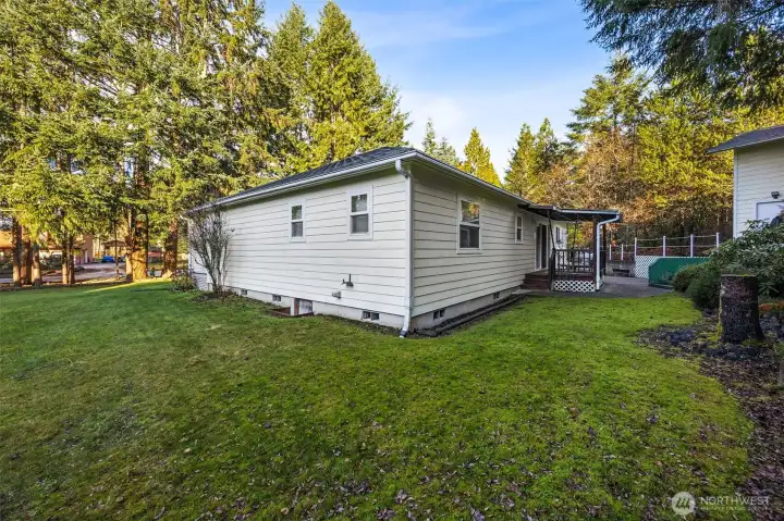 View of the home from the side yard.