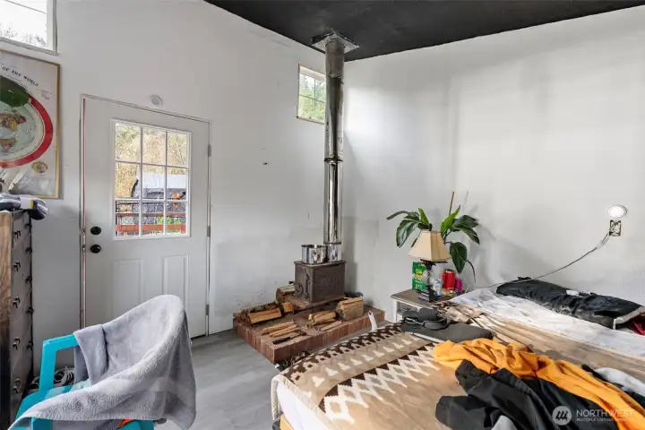 Wood burning stove and power ready. Hooked to generator now.