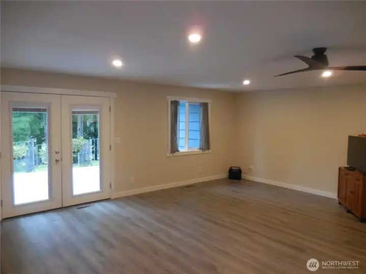 Great Room to Entry French Doors.