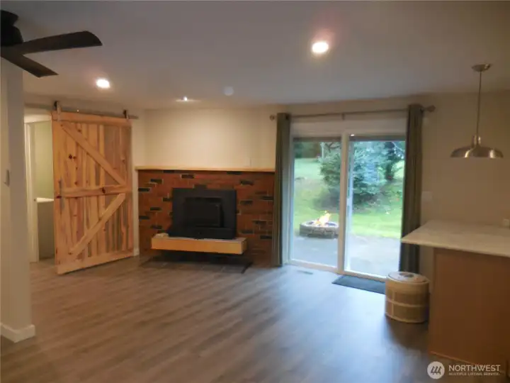 Great Room towards FP insert & Back Yard Slider