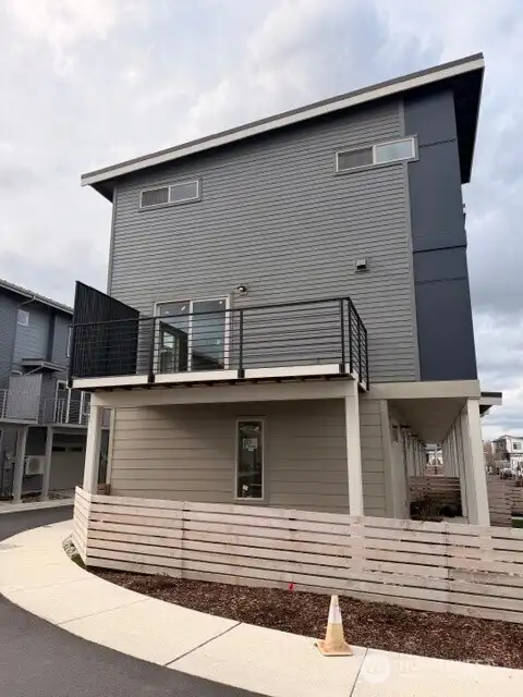 Side view of townhome
