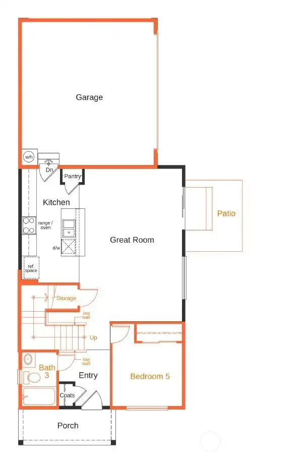 Artist Rendering, 1940 Plan with side access garage. Buyer selected options.