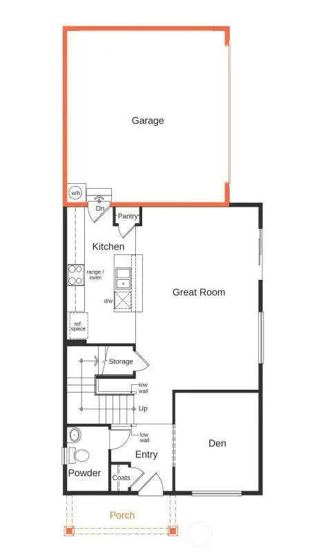 Artist Rendering only, 1940 Plan with side access garage. Bedroom and full bathroom on main in lieu of Den and powder room is Optional with this home, not shown.