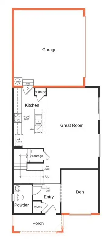 Artist Rendering only, 1940 Plan with side access garage. Bedroom and full bathroom on main in lieu of Den and powder room is Optional with this home, not shown.