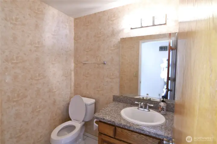 main floor half bathroom.