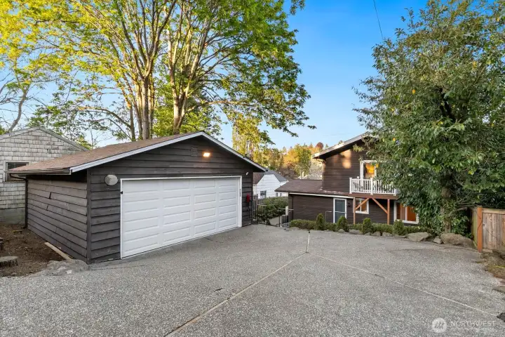 Ally access and a two car garage