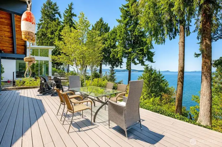 Spacious deck perfect for entertaining while enjoying stunning views.