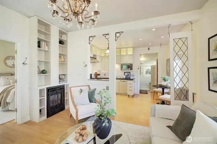 Charming great room with vintage-like details