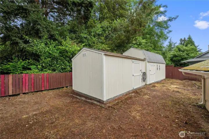 2 large Tuff Sheds with power; shop, hobby or gardening space. 2 large Tuff Sheds with power; shop, hobby or gardening space.