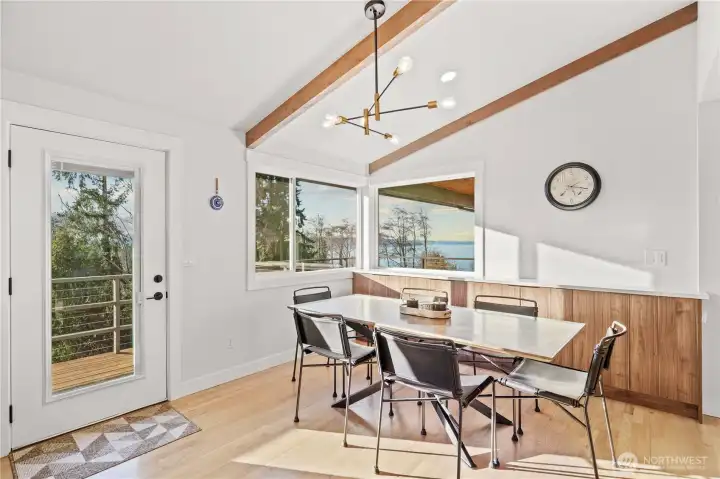 With a door straight to the outdoors, dinner in or out?