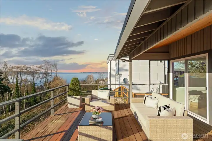 Virtually staged, this shows the perfect spot for a summer dinner