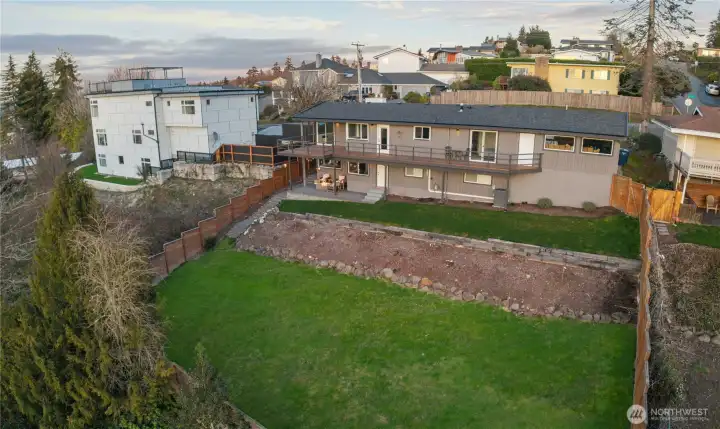 A drone look back to the home