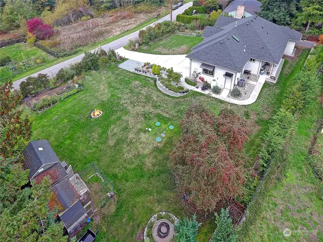 Northeast aerial views of the property.