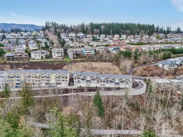 Aerial of townhomes building 1 and 2