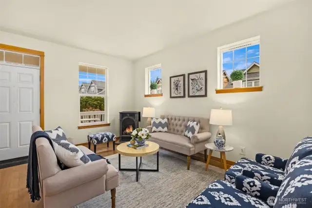 Luxe interiors with tall ceilings and lots of natural light.