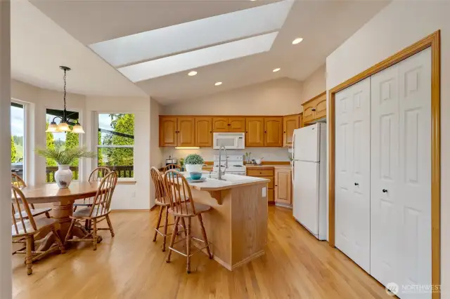 The kitchen is a true delight for both home chefs and casual cooks alike.