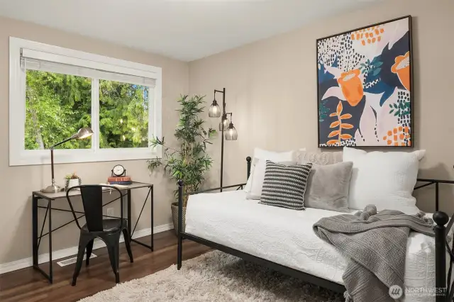Bedroom closest to the backyard (west facing)