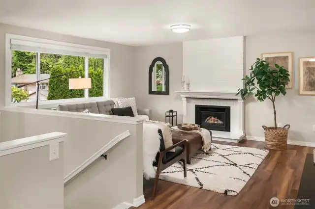 Upstairs/main-level entrance into the living room