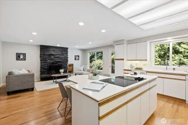 Open plan kitchen / family room with access to deck and back yard.