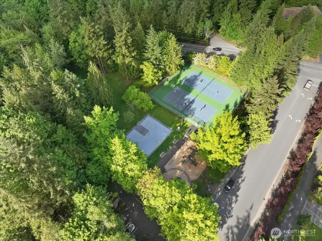 Tennis courts, sport court, playground on NE36th across from Sahalee Main Gate.