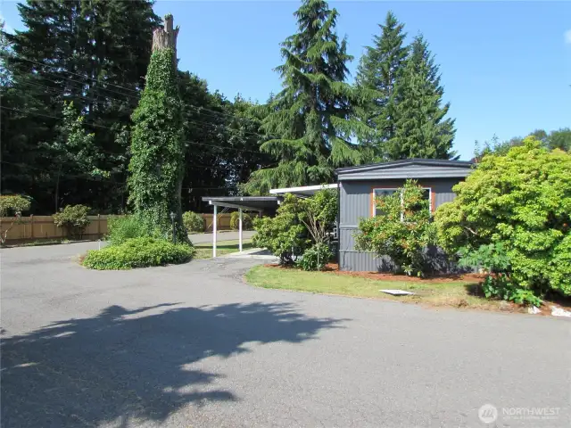 NICE MATURE LANDSCAPING ON CORNER LOT WITH WOODED AREA ACROSS FENCE TO SOUTH ALSO FOR GUEST PARKING.