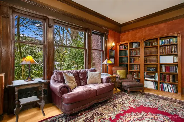 The original library located on the main floor facing 14th Avenue East.