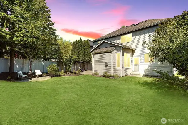 Fully Fenced backyard (grass has been digitally enhanced)