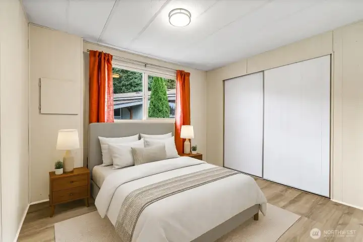 Virtually staged bedroom